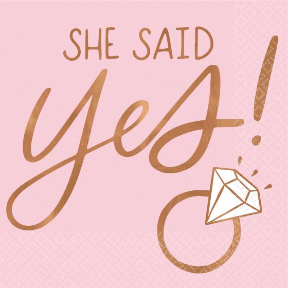 Blush She Said Yes Beverage Napkins