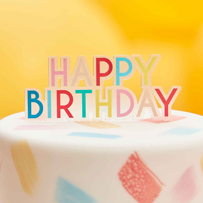 Mix It Up Cake Topper - Happy Birthday Brights