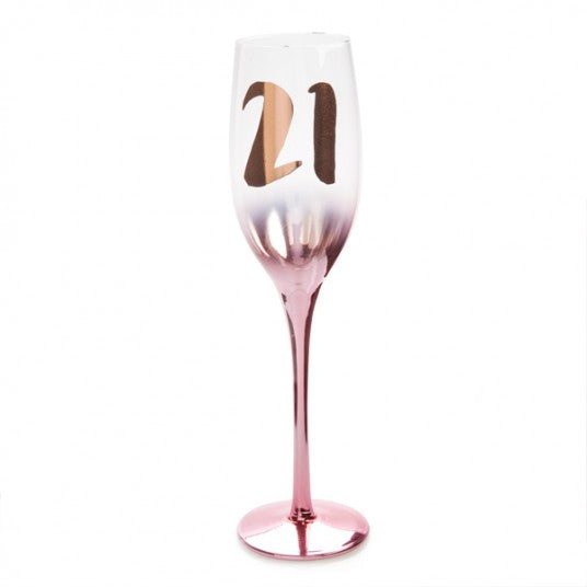 21st Birthday Blush Champagne Glass