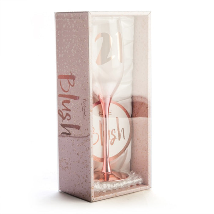 21st Birthday Blush Champagne Glass